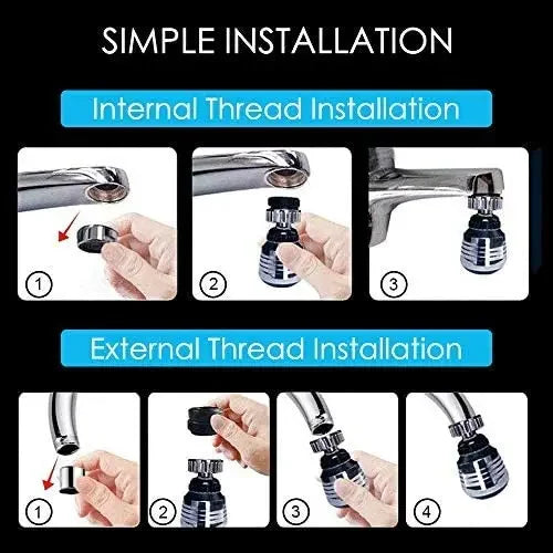 Kitchen Gadgets 2 Modes 360 Rotatable Bubbler High Pressure