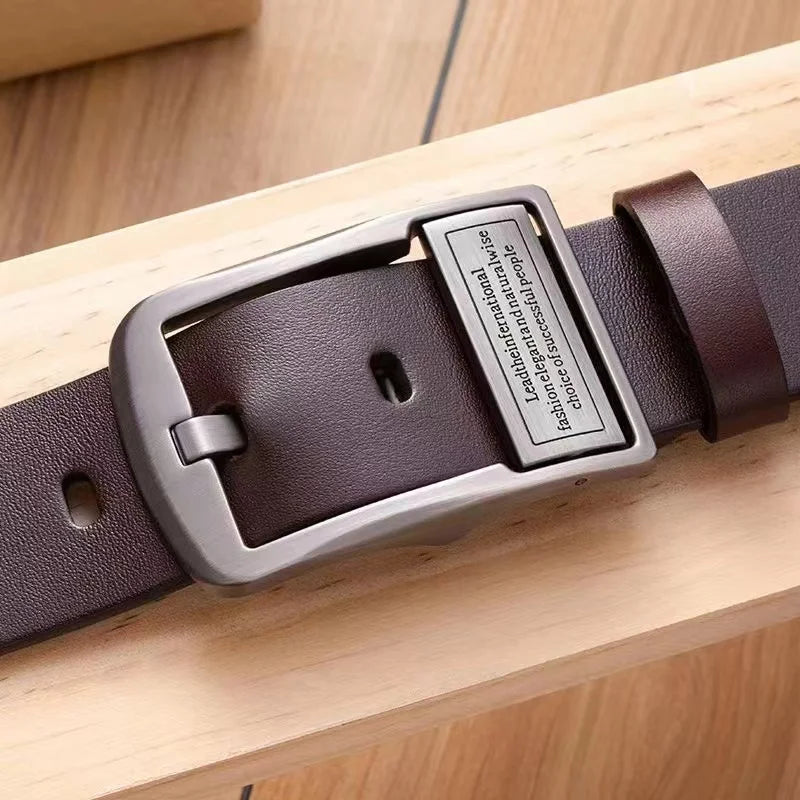 Leather Men's Belt Fashion Metal Alloy