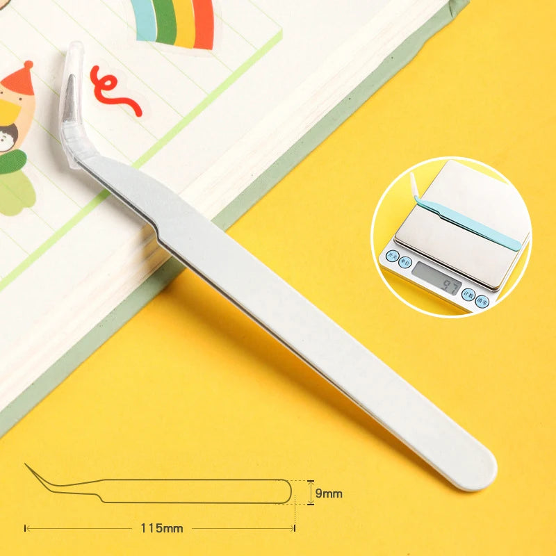 Stainless Steel Straight Curved Tweezers Colorful