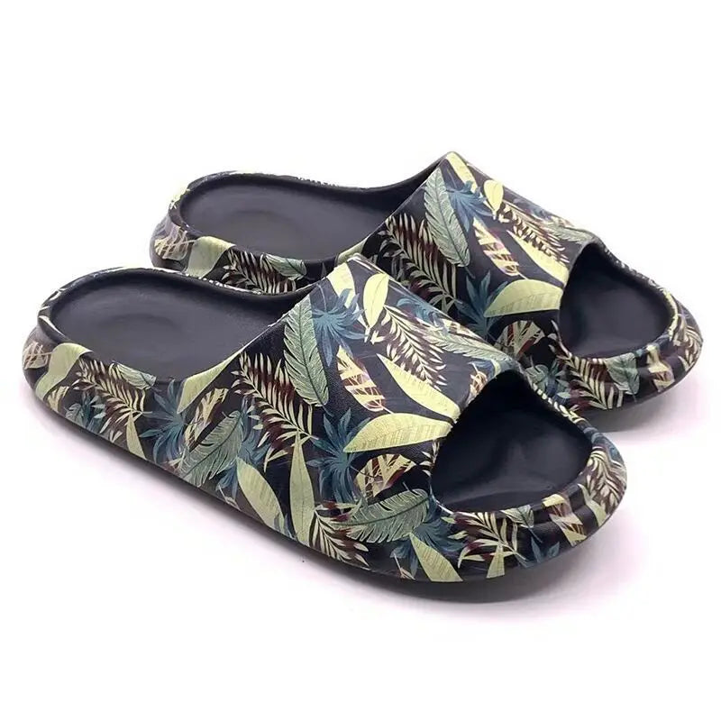 Designer Slides Summer House Thick Printed Graffiti Men Slippers Women Flip Flops Unisex Platform Shoes 2023 New Outdoor Sandals