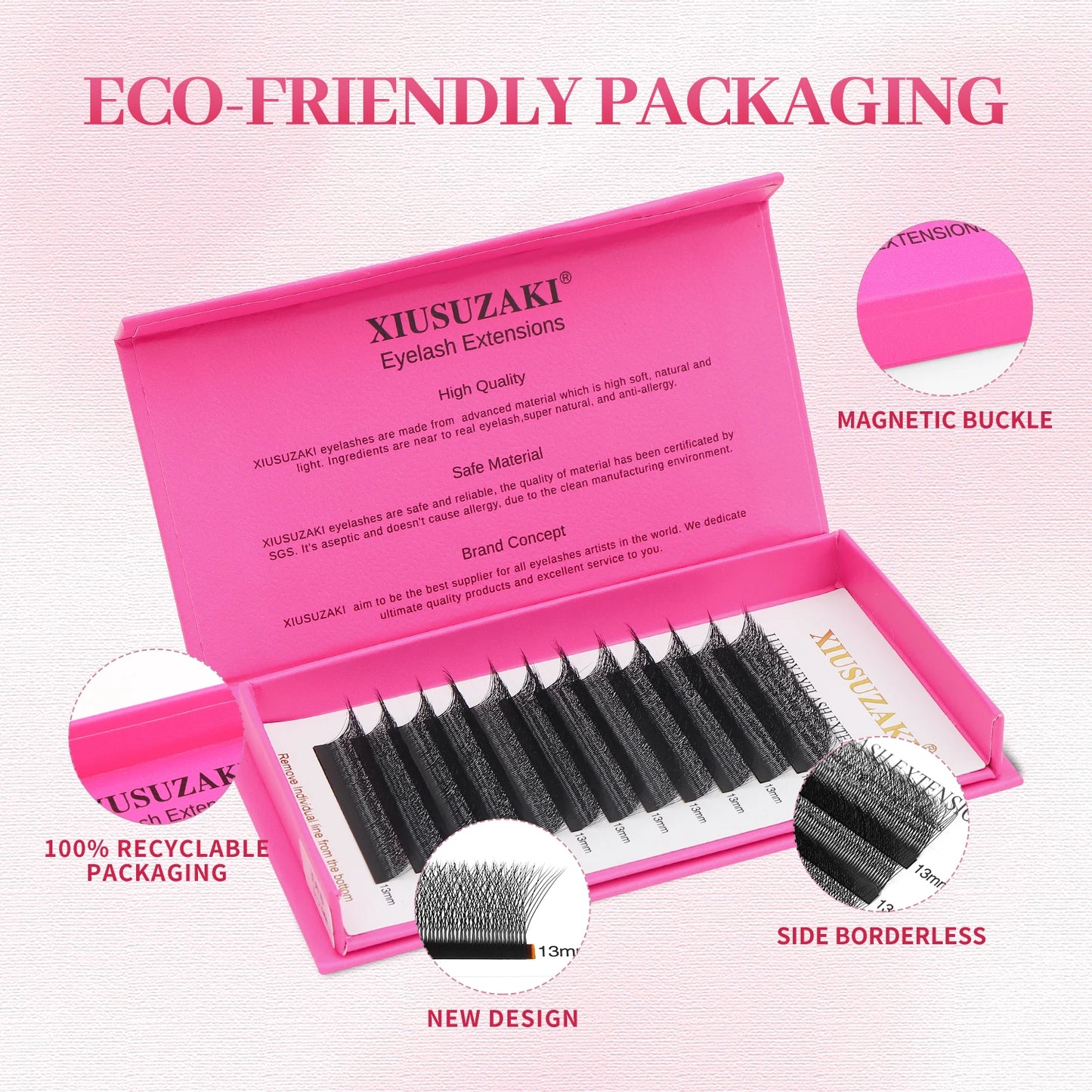 5D W Lashes Black Premade Fans