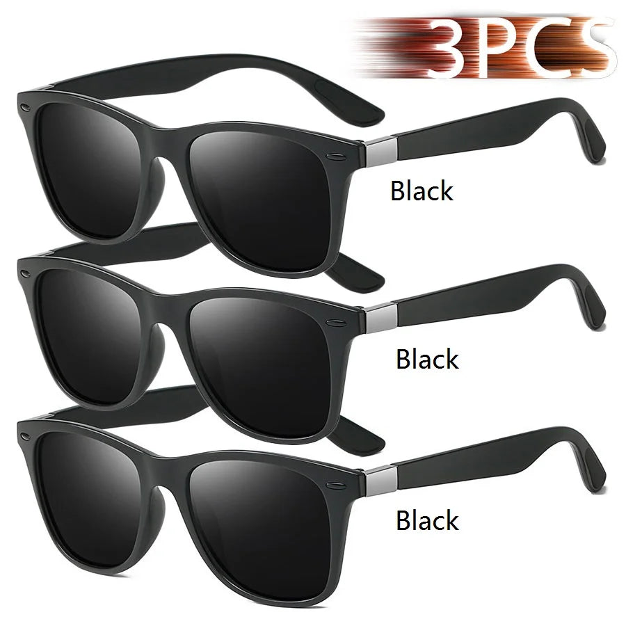 3 Pieces Fashion Unisex Vintage Square Sunglasses