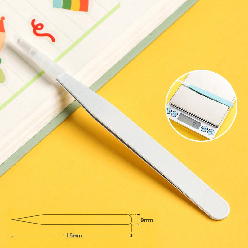 Stainless Steel Straight Curved Tweezers Colorful