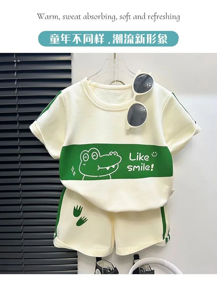 Kids Short Sleeve Suit Striped Girls & Boys