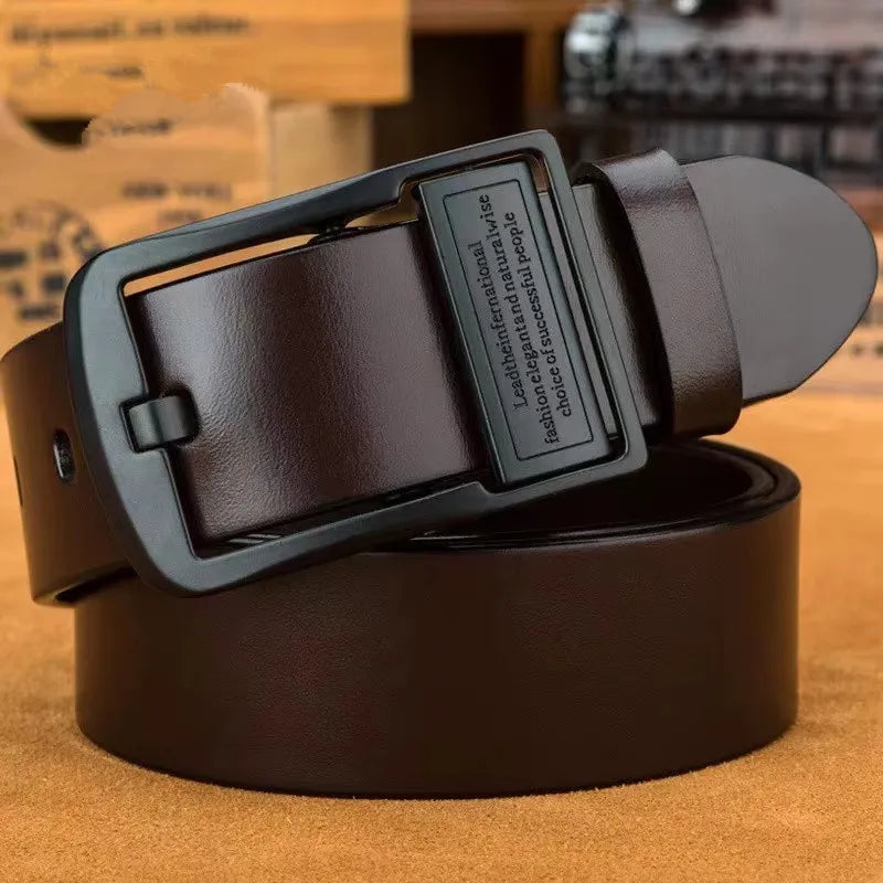 Leather Men's Belt Fashion Metal Alloy