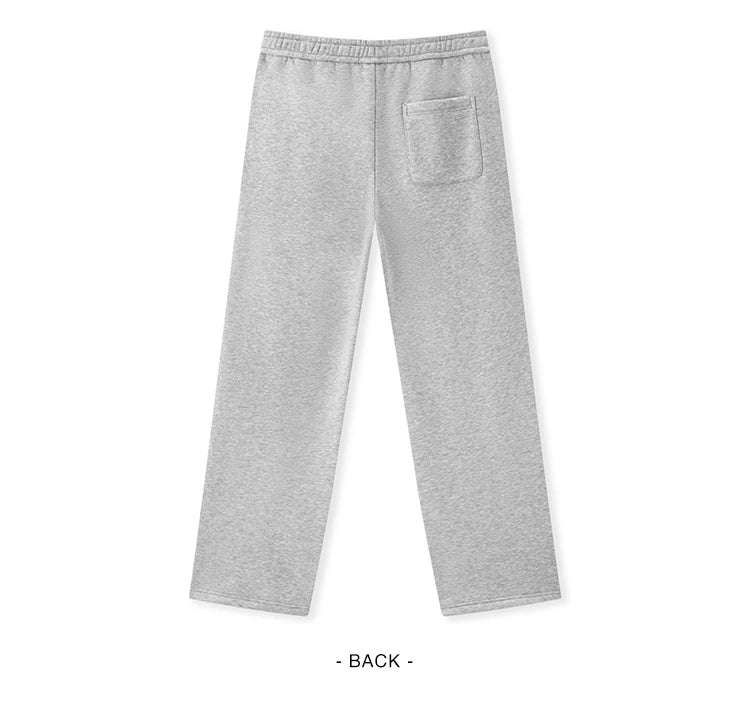 Semir Pants Men Fleece Lined 2024 Winter New Thermal Bacteriostatic Solid Color Loose Elastic Waist Straight Leg Pants