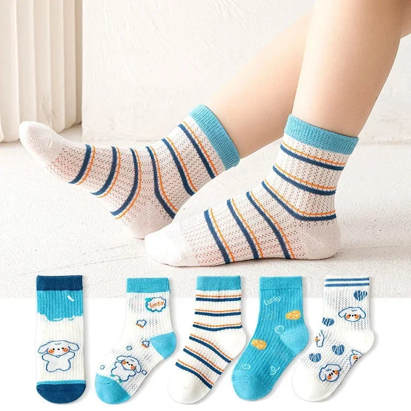 Kids Socks 5 Pairs/Lot Spring Summer Cotton Girls Socks