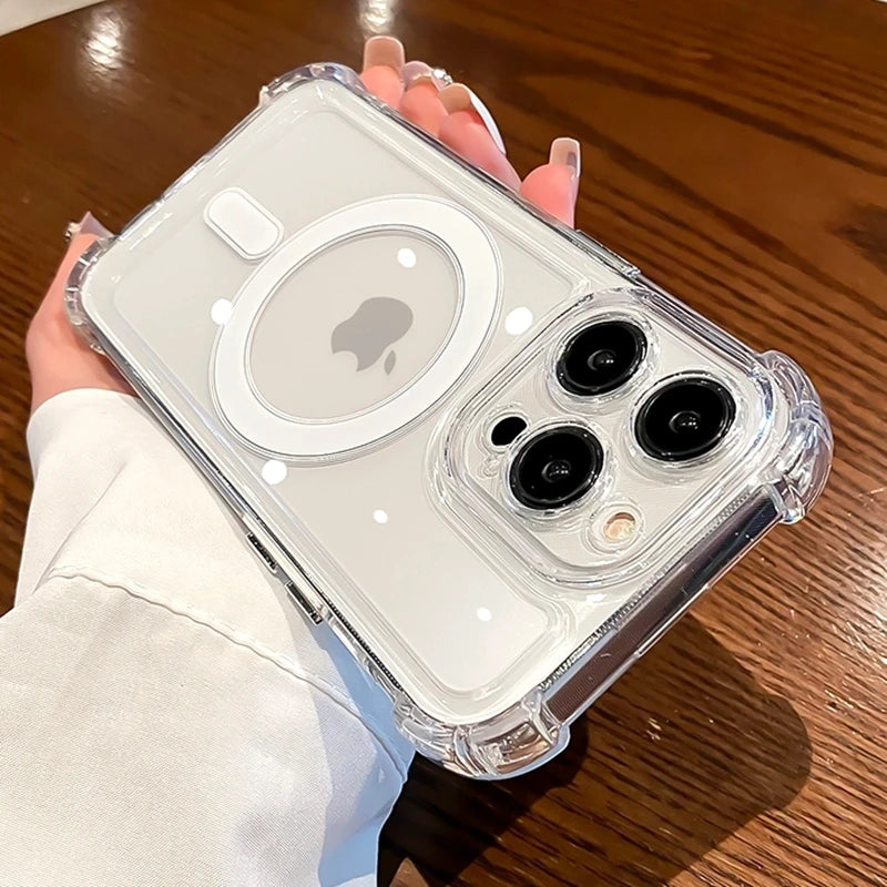 Luxury Magnetic Wireless Charge For Magsafe Case for iPhone 11 12 13 14 15 16 Pro Max Plus