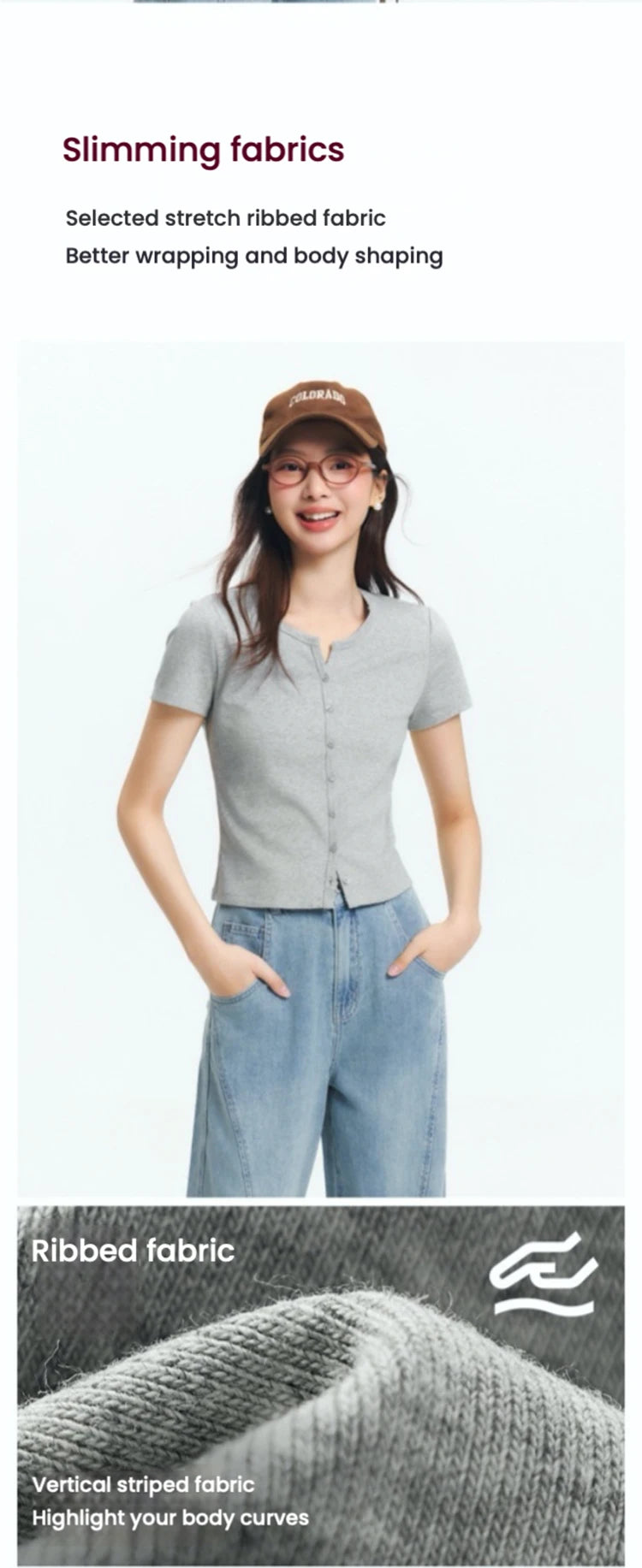 Semir Short Sleeve T-Shirt Women Cropped Petite-Friendly Elegant 2025 New Summer Embroidered Slim Fit Cardigan Versatile