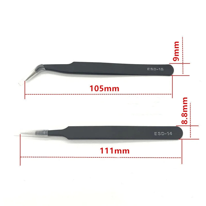 Precision ESD anti-static tweezers set -6-pc