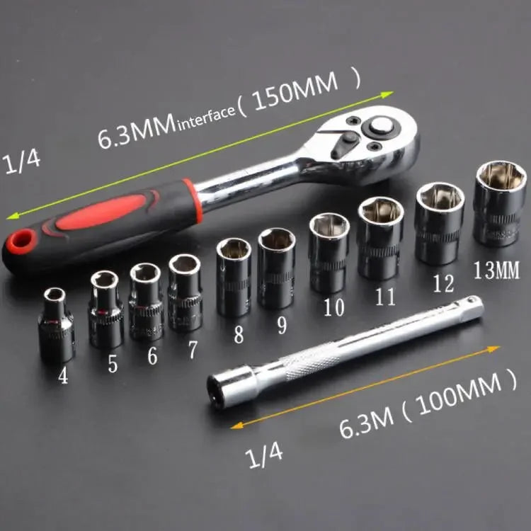 12 Pcs Set Wrench Socket Set Motorcycle Bicycle Repairing Tool