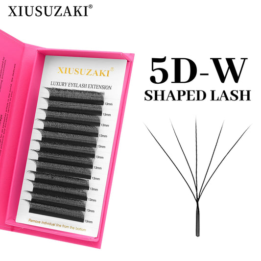 5D W Lashes Black Premade Fans