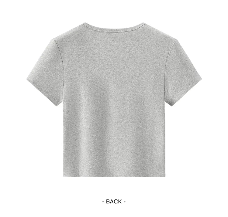 Semir Short Sleeve T-Shirt Women Cropped Petite-Friendly Elegant 2025 New Summer Embroidered Slim Fit Cardigan Versatile