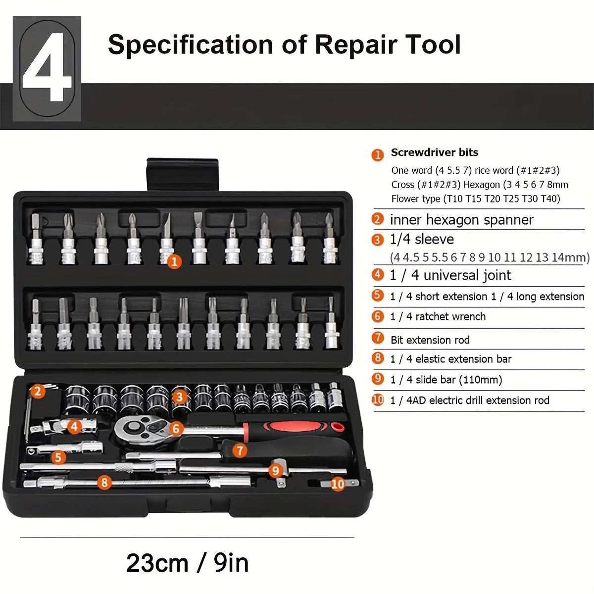 AIRAJ NEW Car Repair Tool Kit 46/53 Piece/Set
