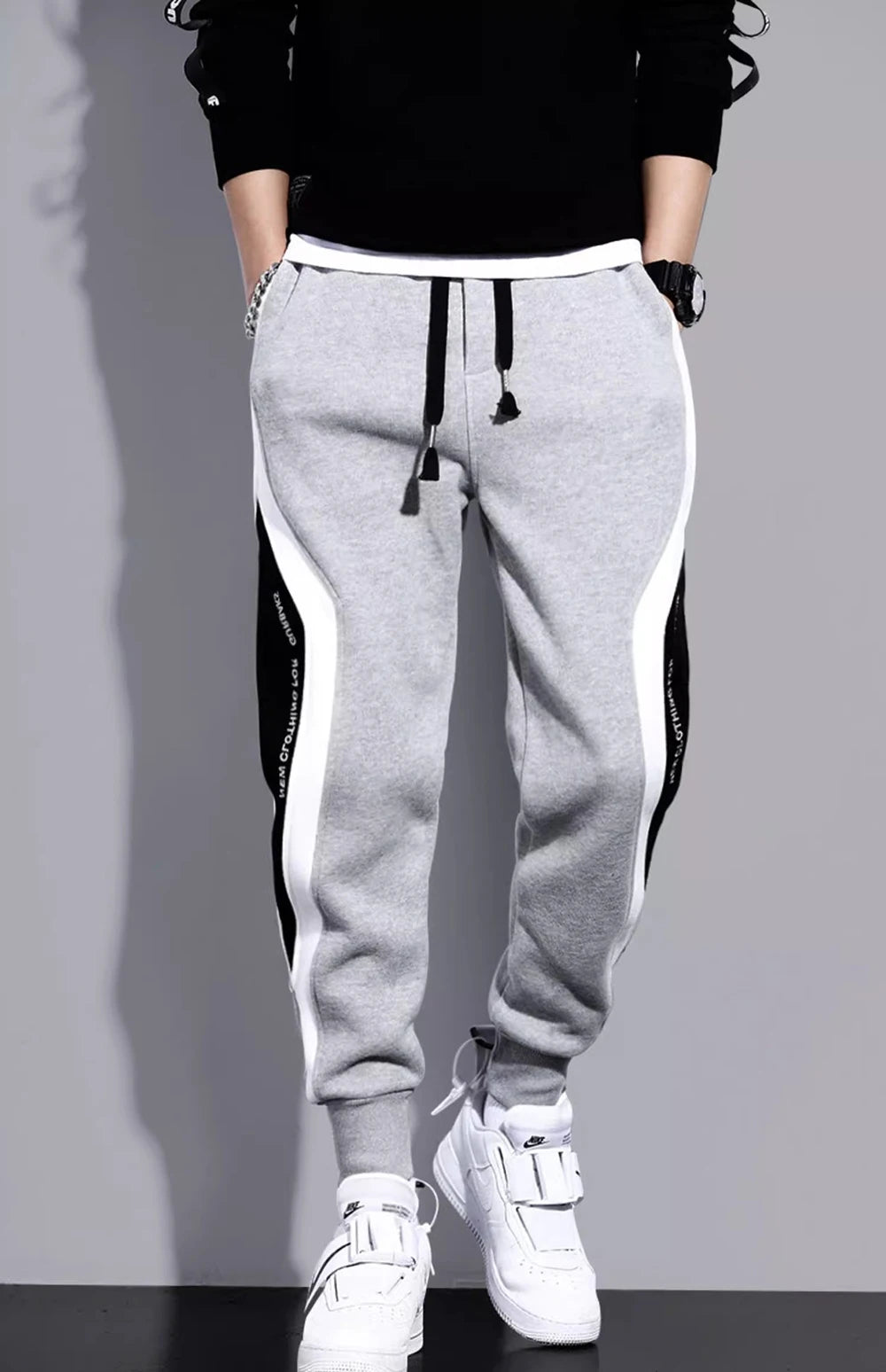 Spring Autumn Men's Sports Pants Male Loose Fitting Leggings Patchwork Running Training Casual Pants Fashion Outfit Trousers