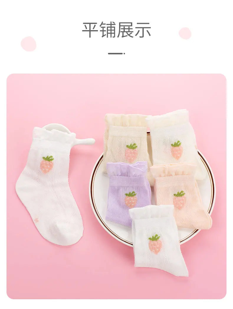 Kids Socks 5 Pairs/Lot Spring Summer Cotton Girls Socks