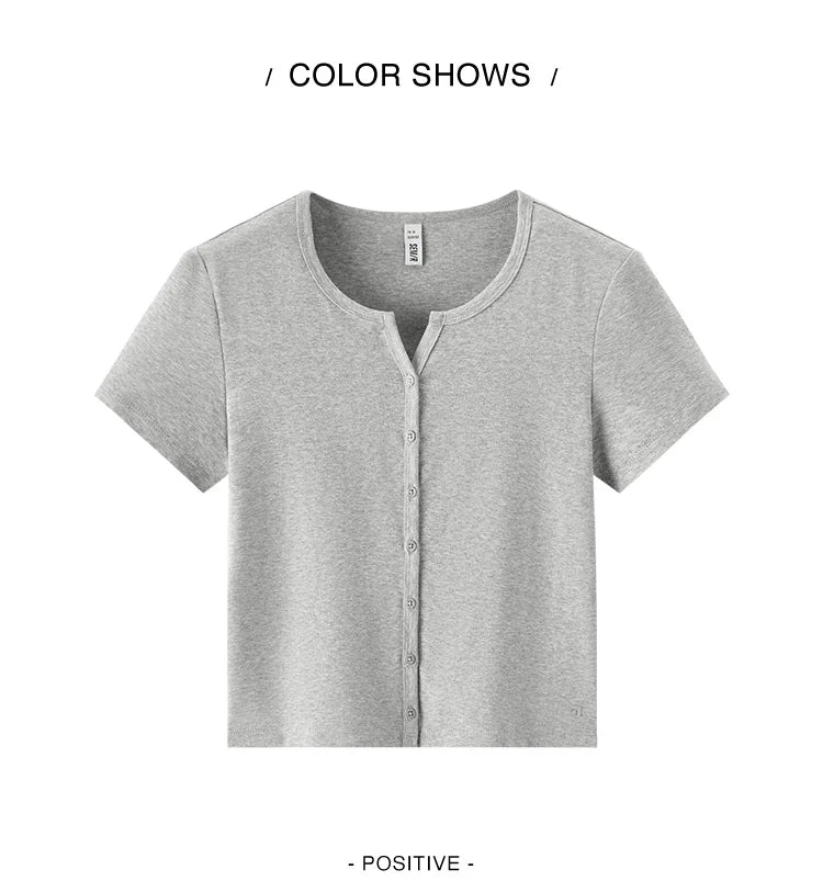Semir Short Sleeve T-Shirt Women Cropped Petite-Friendly Elegant 2025 New Summer Embroidered Slim Fit Cardigan Versatile