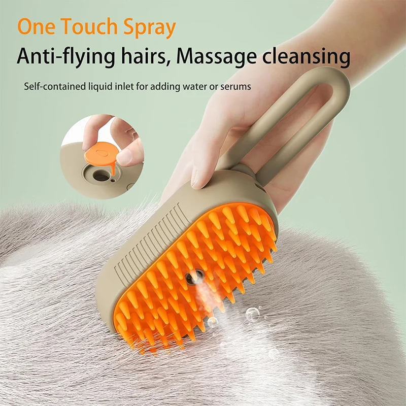 3合1 Dog Hair Brush Cat Hair Brush Electric Pet Cleaning Brush Steam Spray Brush Massage Hair Removal Comb Anti Flying Brush