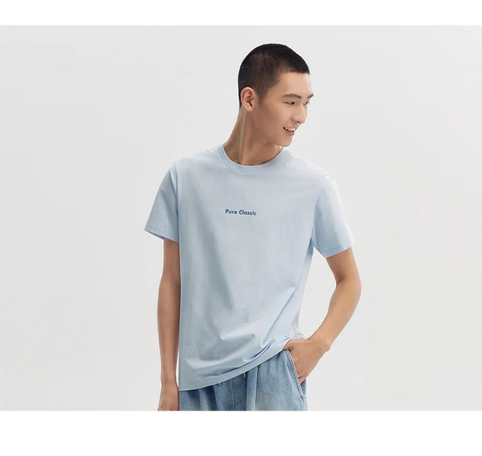Semir Short Sleeve T-Shirt Men 2024 Summer New Trend Letters Printed Tops Versatile Casual T Shirt