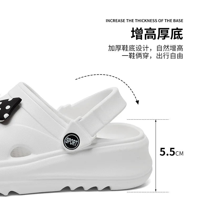 Chunky Platform Clogs Shoes for Women Thick Bottom Non Slip Beach Sandals Woman Summer 2024 Fashion Wedges EVA Sandals Slippers
