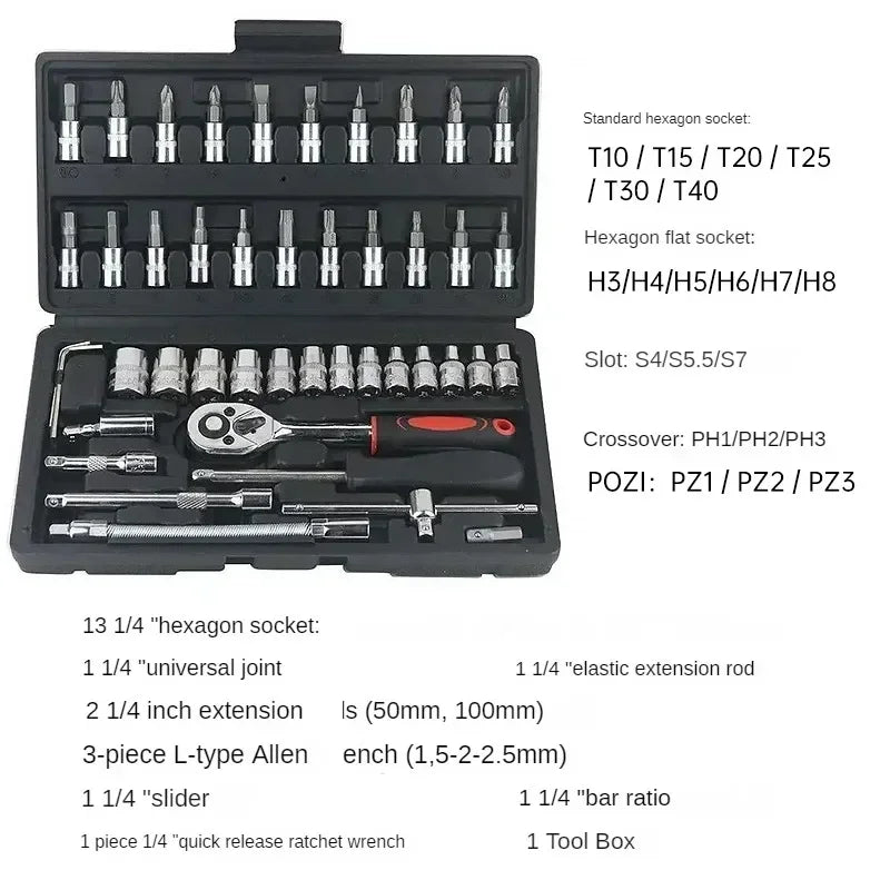 AIRAJ NEW Car Repair Tool Kit 46/53 Piece/Set
