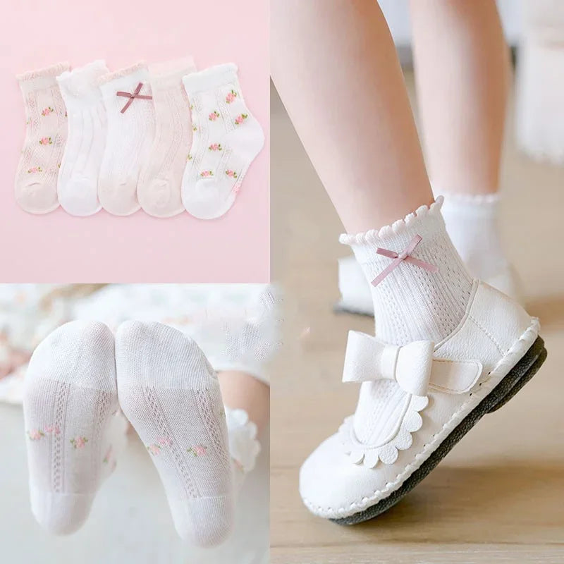 Kids Socks 5 Pairs/Lot Spring Summer Cotton Girls Socks