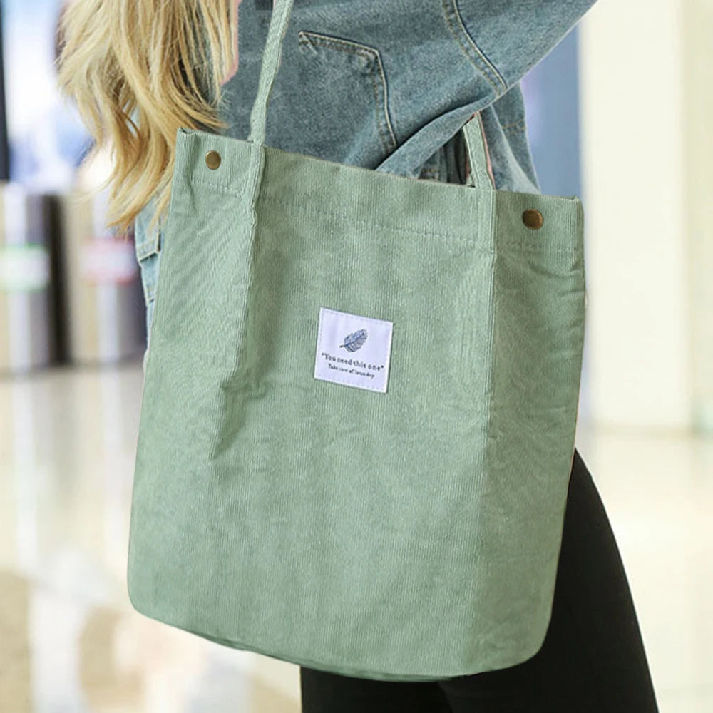 New Women's Solid-Color Canvass Tote Bag