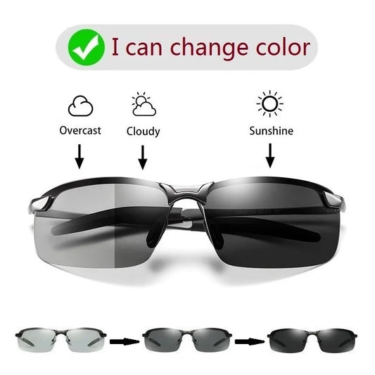 Men Photochromic Polarized Sunglasses