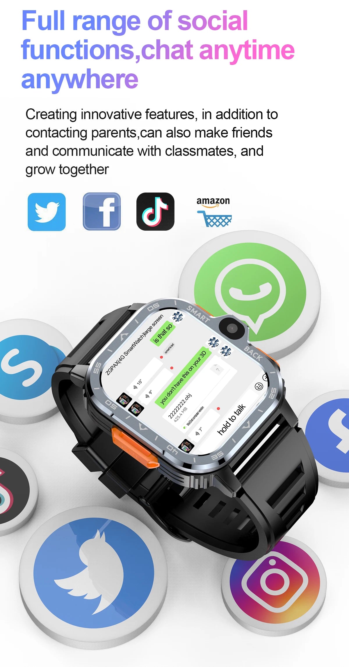 Android Smart Watch Men GPS 16G/64G ROM