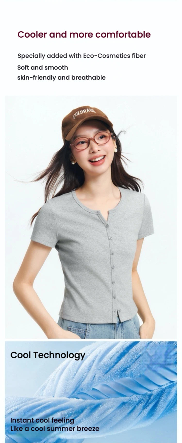 Semir Short Sleeve T-Shirt Women Cropped Petite-Friendly Elegant 2025 New Summer Embroidered Slim Fit Cardigan Versatile