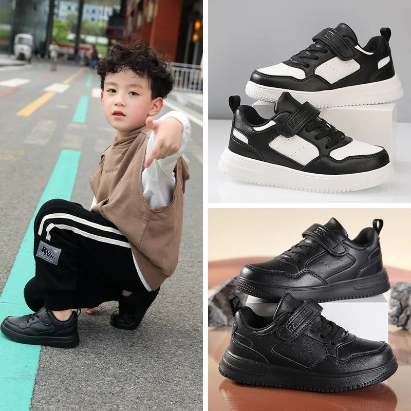 New Leather Kids Running Shoes